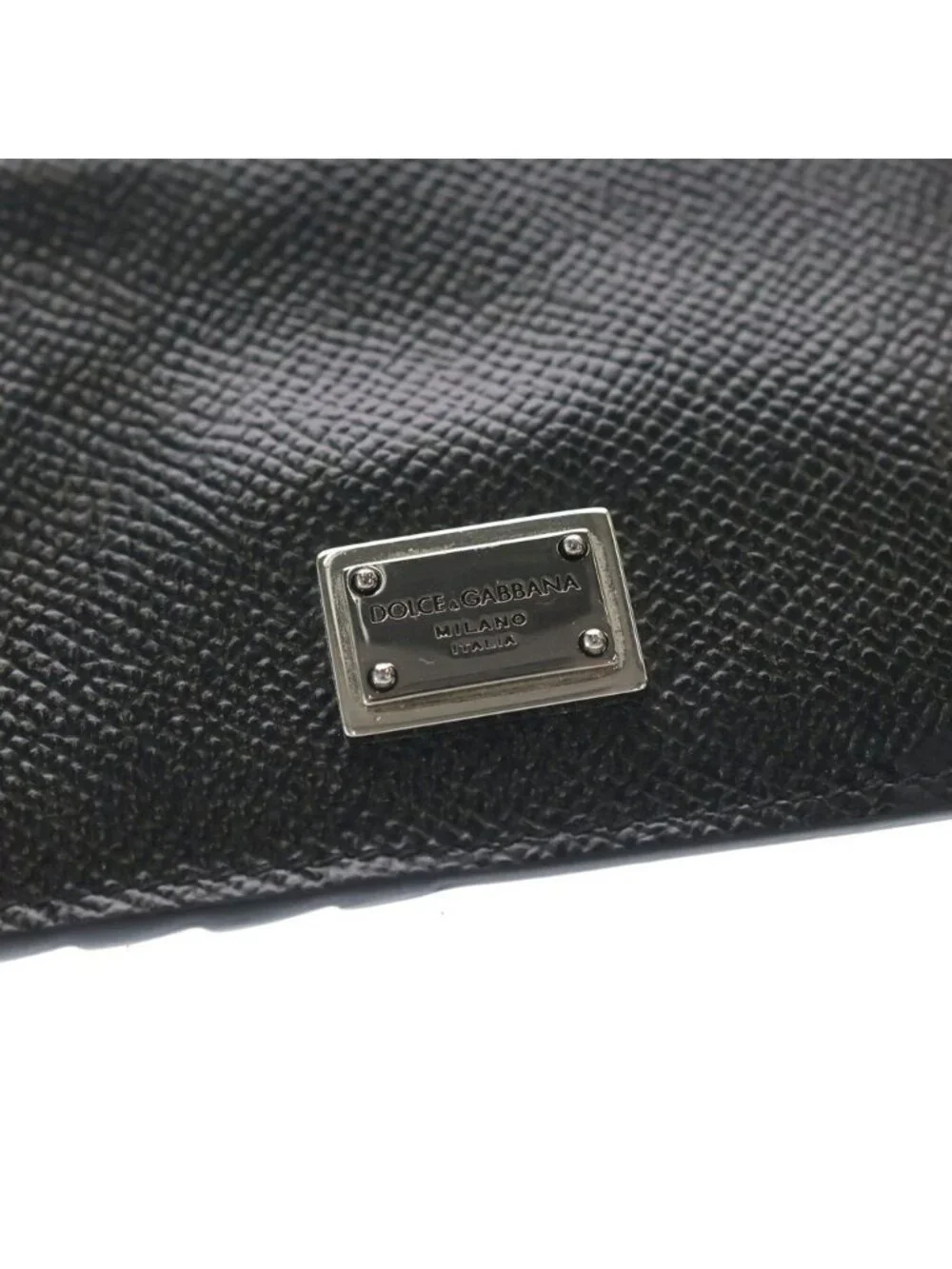 Dolce & Gabbana Calfskin Ring &logo Plate Card Case